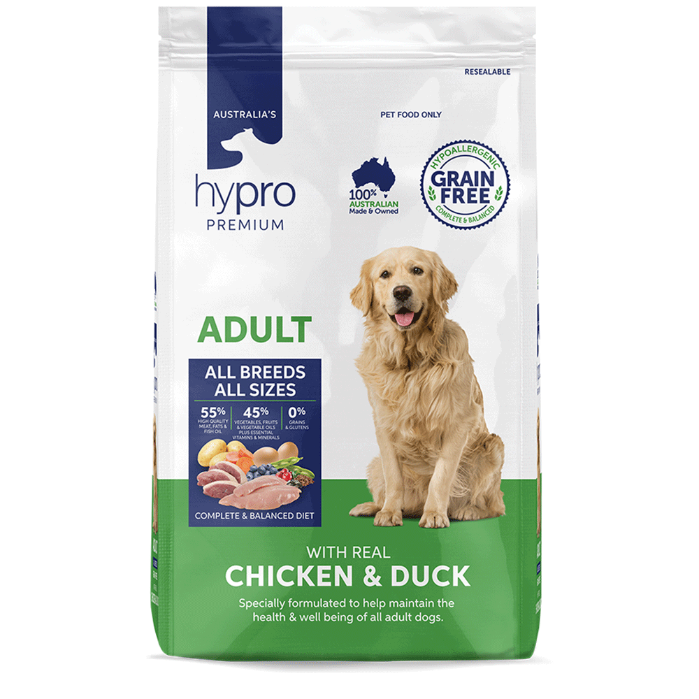 Hypro Premium Adult Grain Free Chicken and Duck Pet Food Leaders