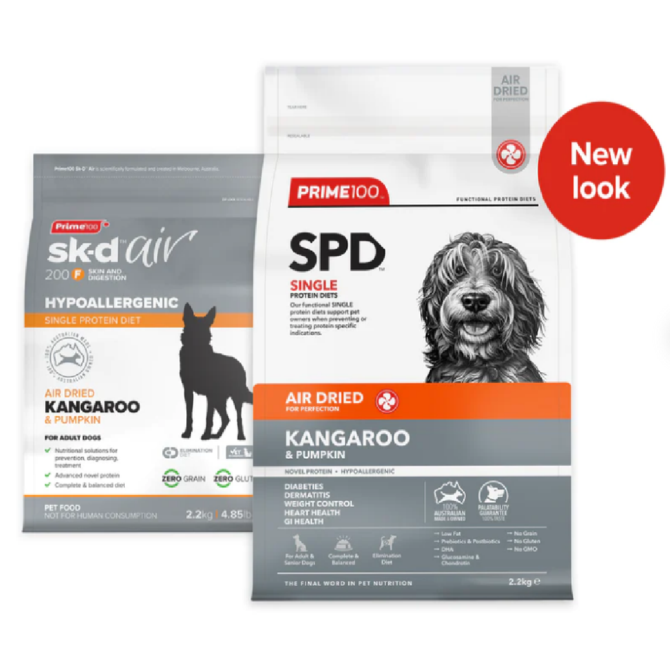 Prime100 SPD Air Dried Kangaroo and Pumpkin 2.2kg New Look | Pet Food Leaders