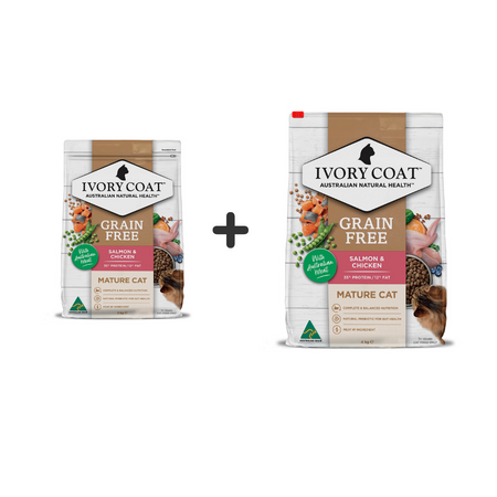 Ivory Coat Mature Cat Grain Free Salmon and Chicken 6kg | Pet Food Leaders