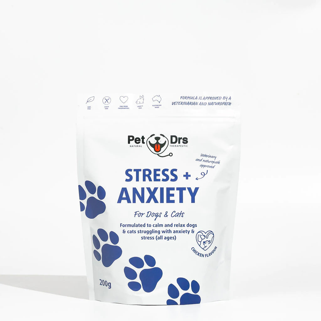 Pet Drs Stress + Anxiety Supplement | Dogs & Cats | Pet supplements | Pet Food Leaders
