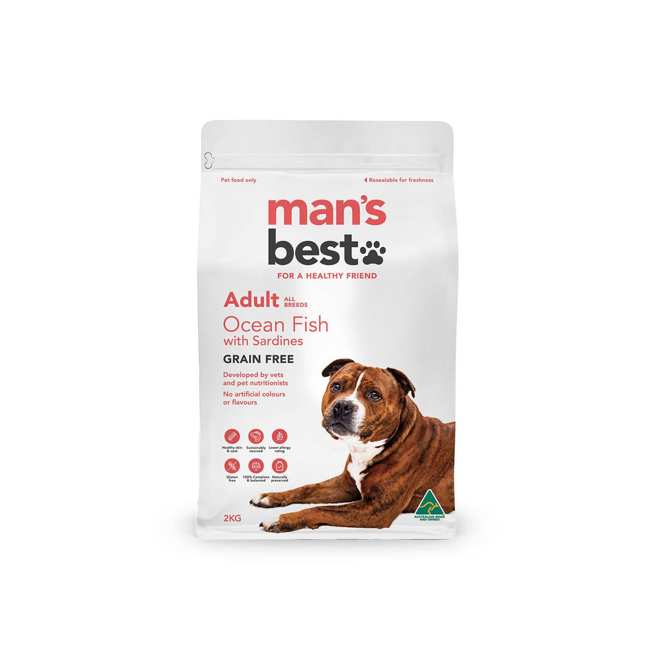 Man's Best Adult All Breed Ocean Fish with Sardine 2kg Grain Free | Pet Food Leaders