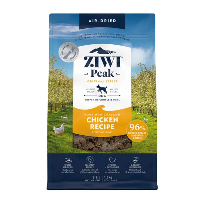 Ziwi Peak Air Dried Chicken Dog Food 1kg Side | Pet Food Leaders