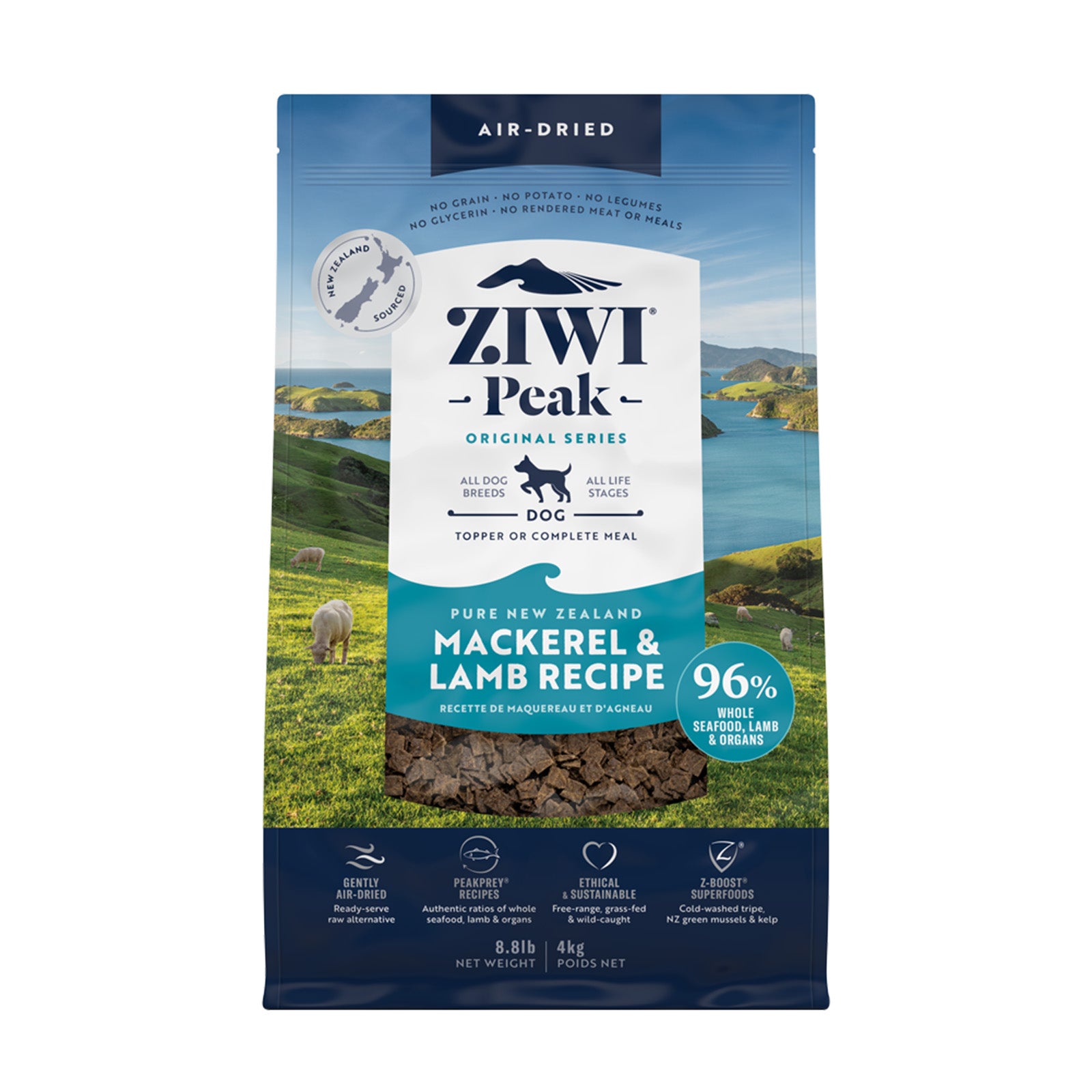 Ziwi Peak Air Dried Mackerel and Lamb Dog Food 4kg | Pet Food Leaders