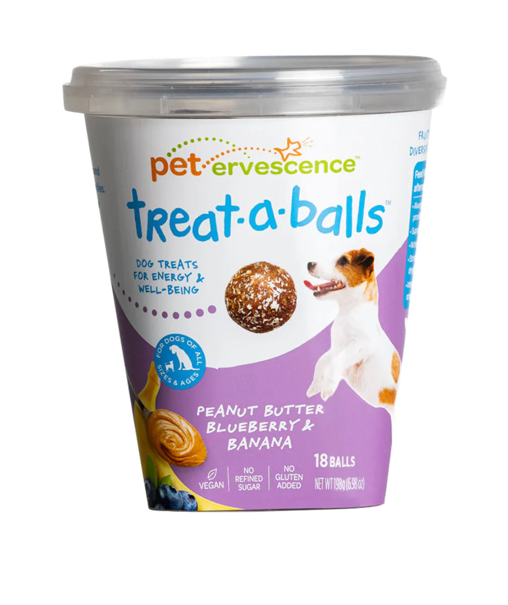 Petervescence Treat-A-Balls Peanut Butter, Blueberry & Banana | Pet Food Leaders