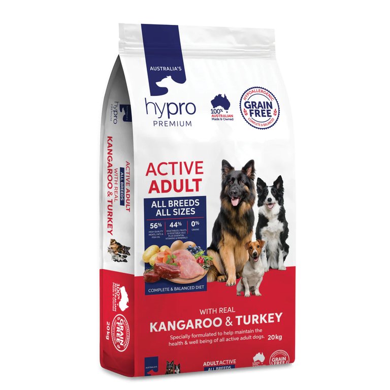 Hypro Premium Adult Grain Free Kangaroo & Turkey for Active Dogs 20kg | Pet Food Leaders
