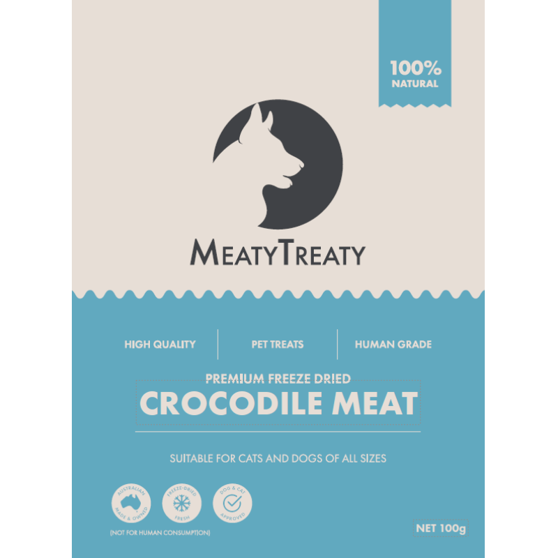 Meaty Treaty Crocodile Meat Freeze Dried Treats for Dogs & Cats