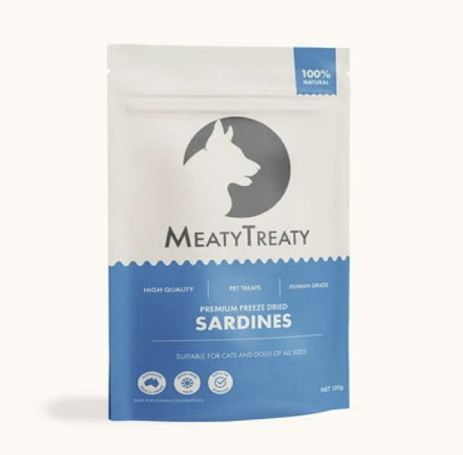 Meaty Treaty Whole Sardine Freeze Dried Treats for Dogs & Cats