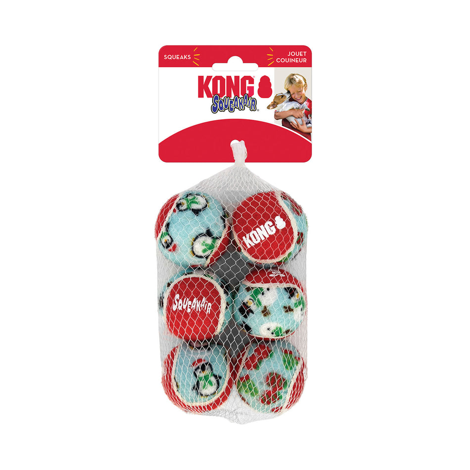 Kong Christmas Holiday AirDog SqueakAir Balls Nonabrasive Felt For Dogs | Pet Food Leaders