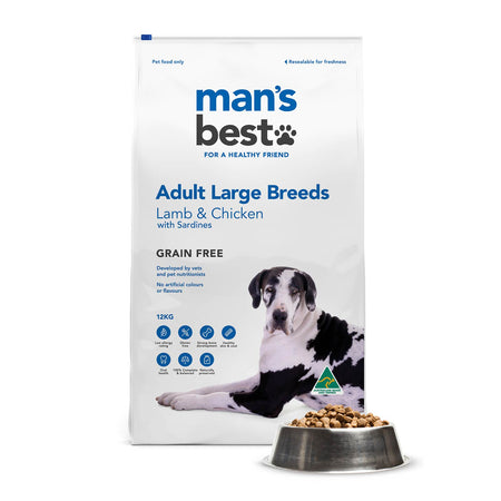 Man's Best Adult Large Breed Lamb & Chicken with Sardine 12kg | Pet Food Leaders