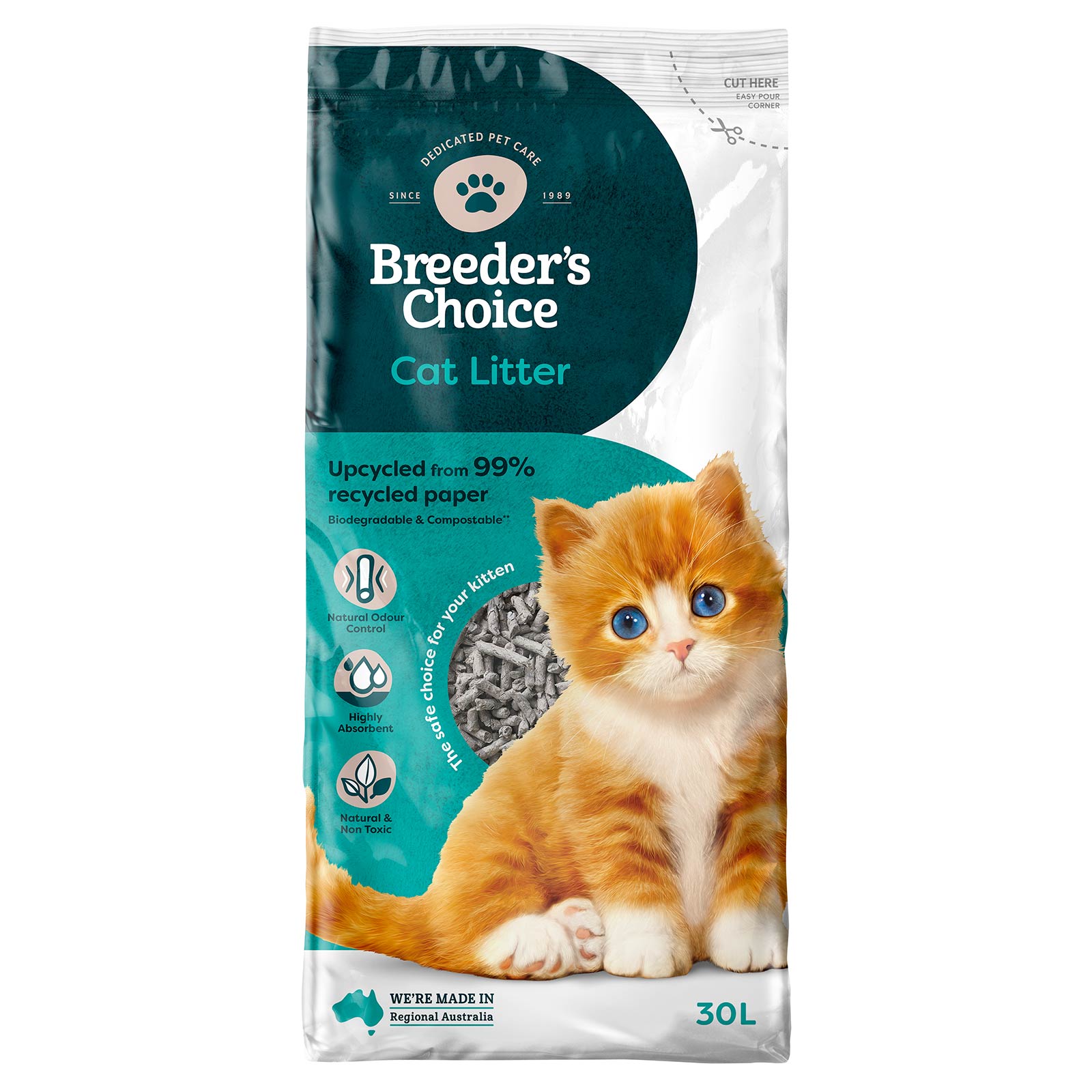 Breeders choice on sale cat litter flushable