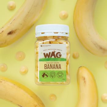 WAG Banana Yoghurt drops | Dog Treats | Pet Food Leaders