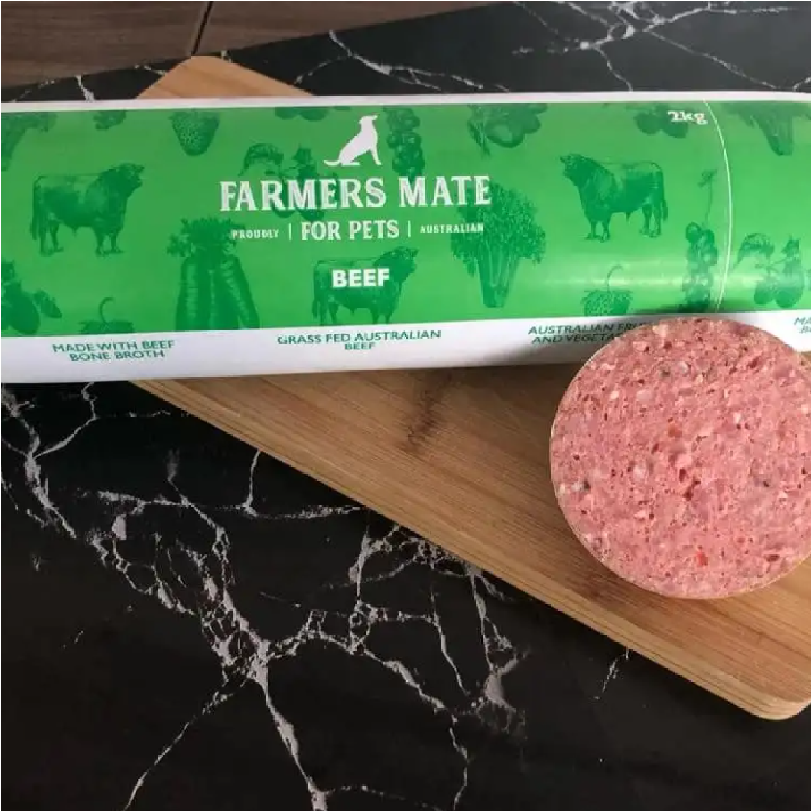 Farmers Mate For Pets Beef Roll 2kg | Pet Food Leaders