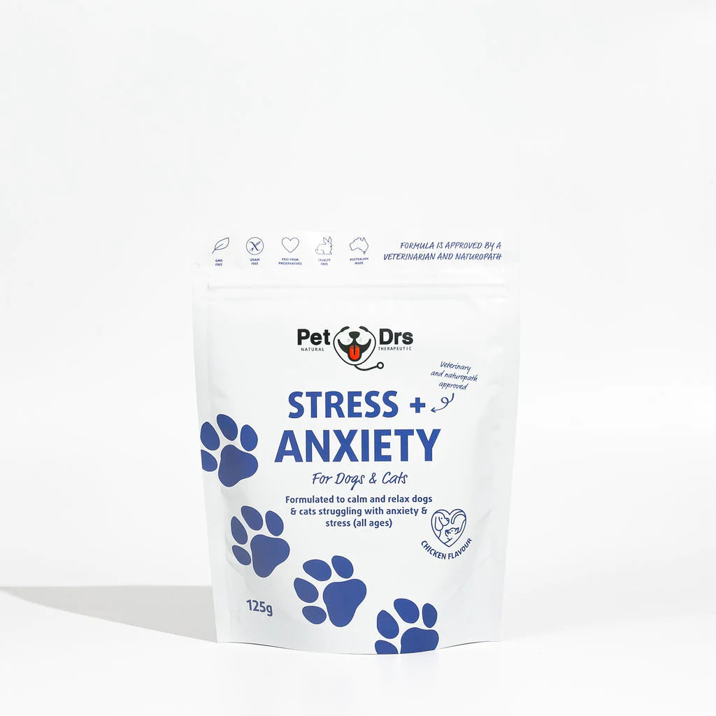Pet Drs Stress + Anxiety Supplement | Dogs & Cats | Pet supplements | Pet Food Leaders  Edit alt text