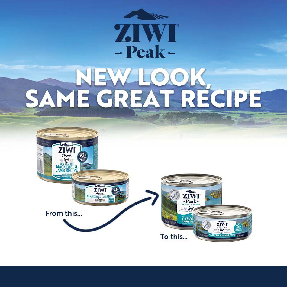 ZiwiPeak Mackerel and Lamb Wet Canned New Look | Pet Food Leaders