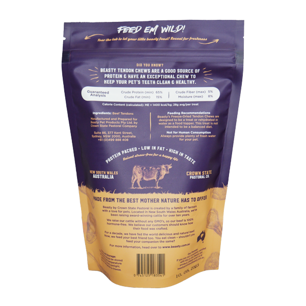 Beasty Tendon Chews 85g Ingredients | Quality Dog Treats | Pet Food Leaders