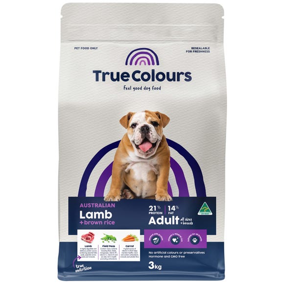 True Colours Dog Food Adult Lamb & Brown Rice 3kg | Pet Food Leaders