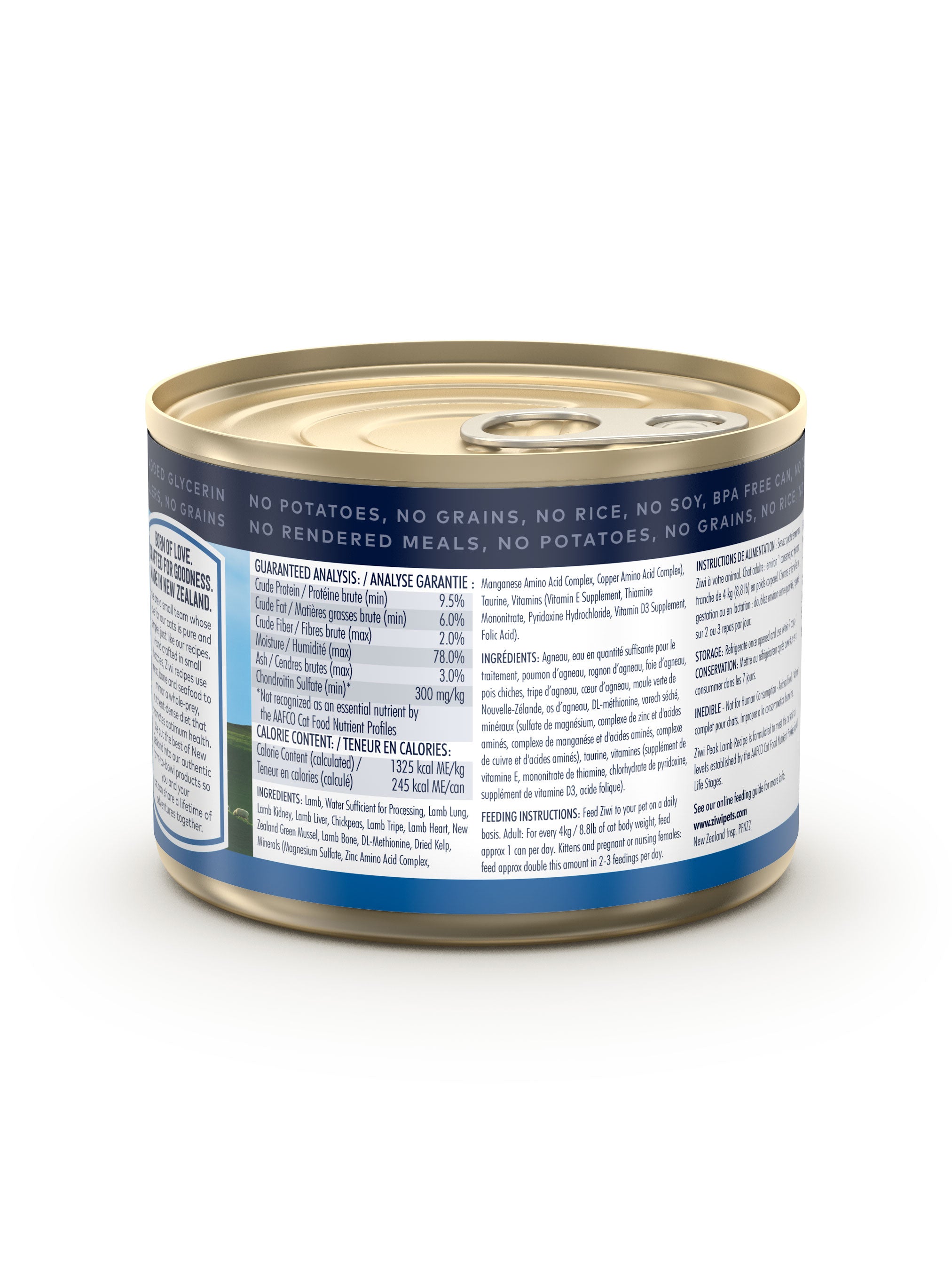 Ziwi Peak | Lamb | Adult Cat | Canned Wet | 185g | Pet Food Leaders 