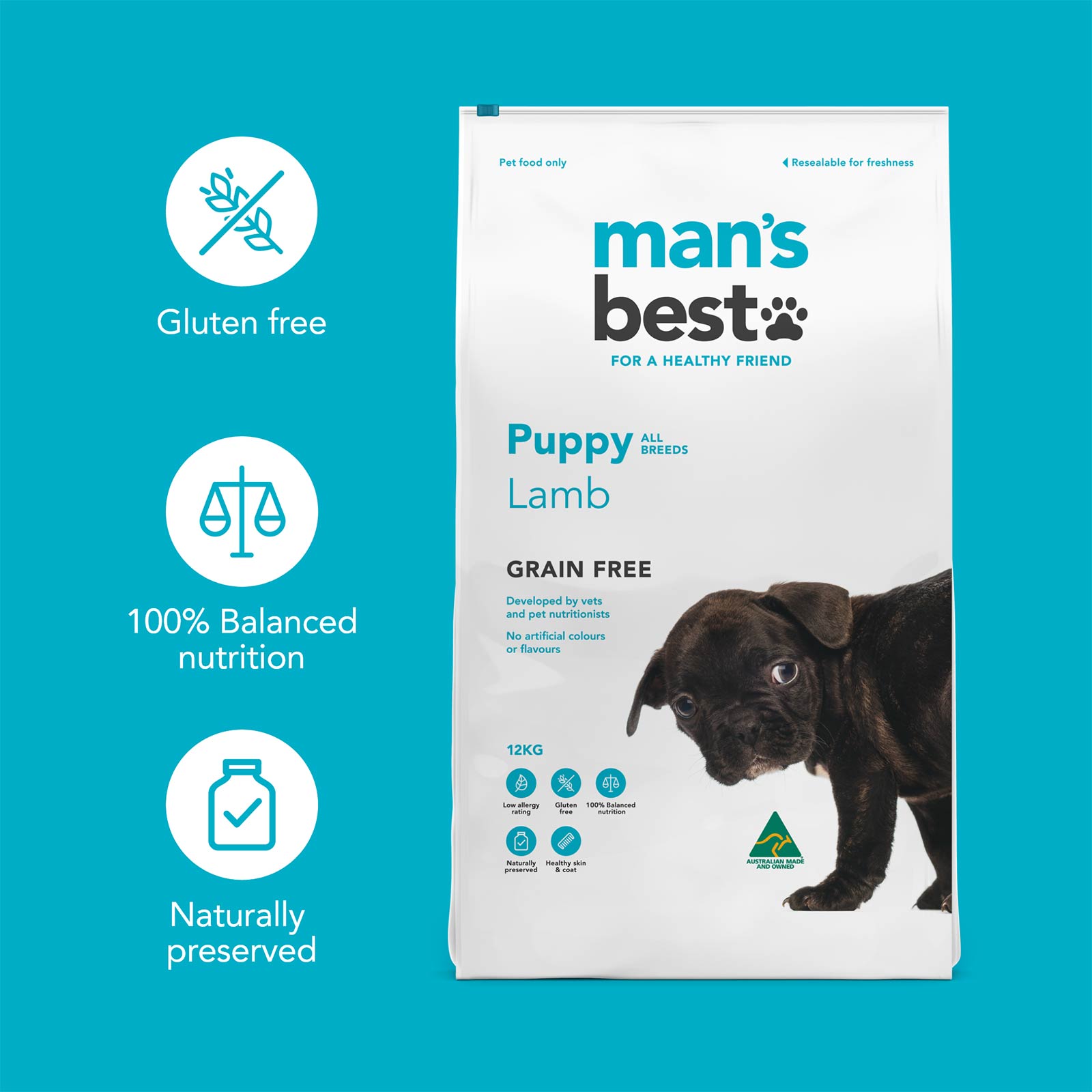 Man's Best Puppy All Breed Lamb Grain Free Ingredient | Pet Food Leaders