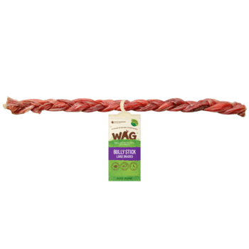 WAG Braided Bully Stick Large | Dog treats | Pet Food Leaders