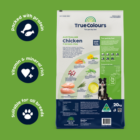 True Colours Dog Food Adult Chicken & Brown Rice | Pet Food Leaders 