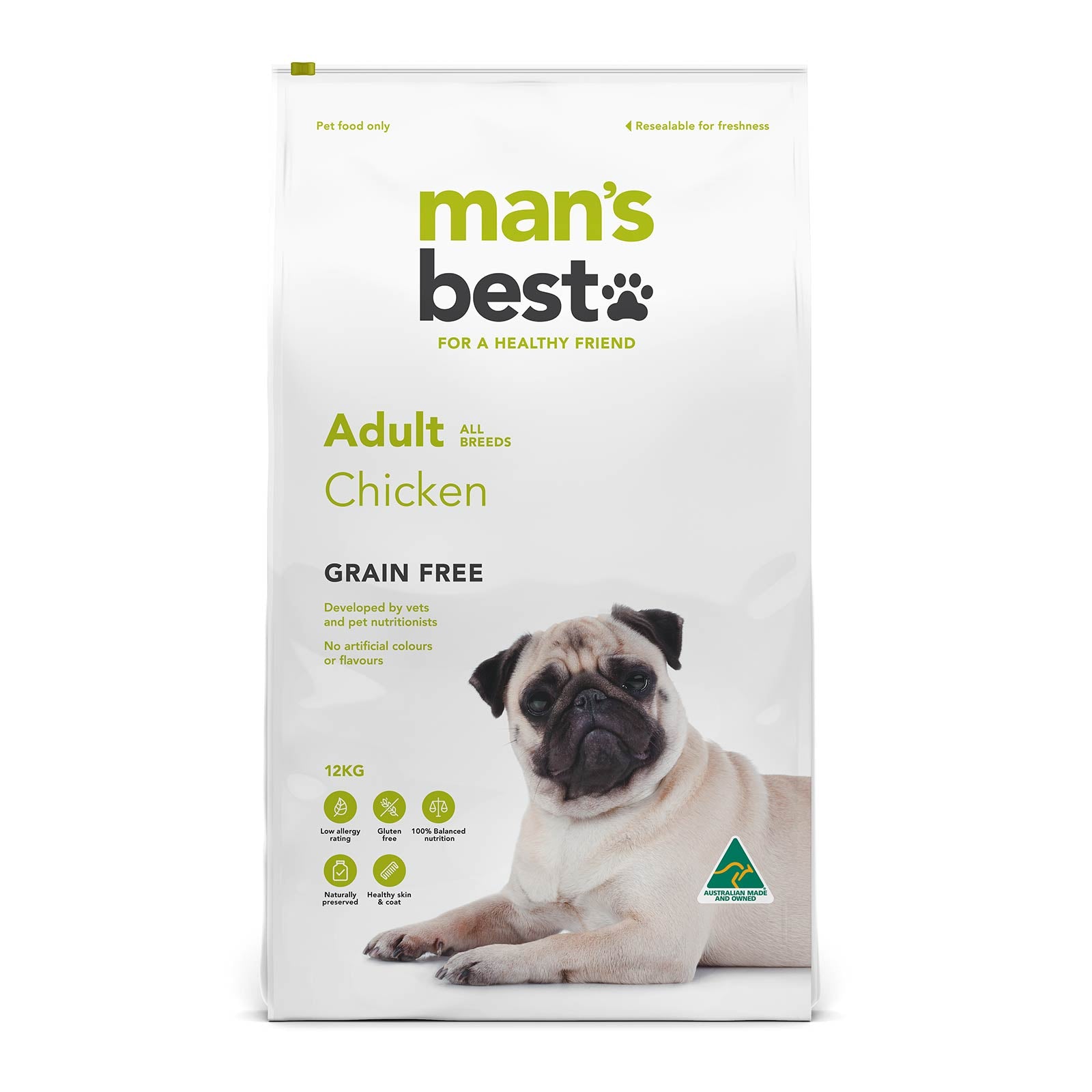 Man's Best Adult All Breed Chicken 12kg Grain Free | Pet Food Leaders