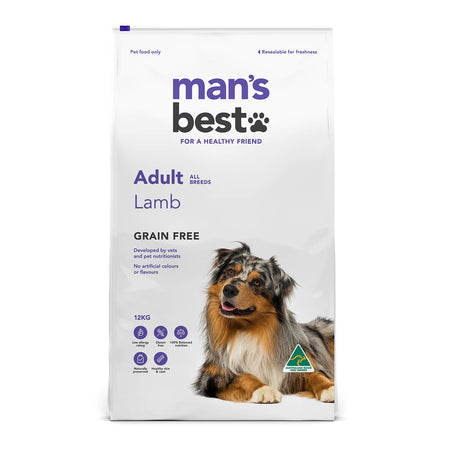 Man's Best Adult All Breed Lamb 12kg Grain Free | Pet Food Leaders