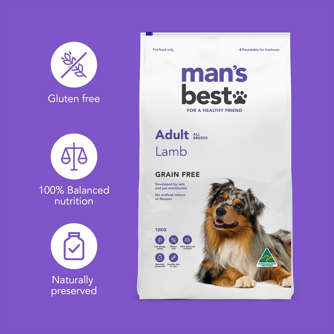 Man's Best Adult All Breed Lamb Grain Free Ingredients | Pet Food Leaders