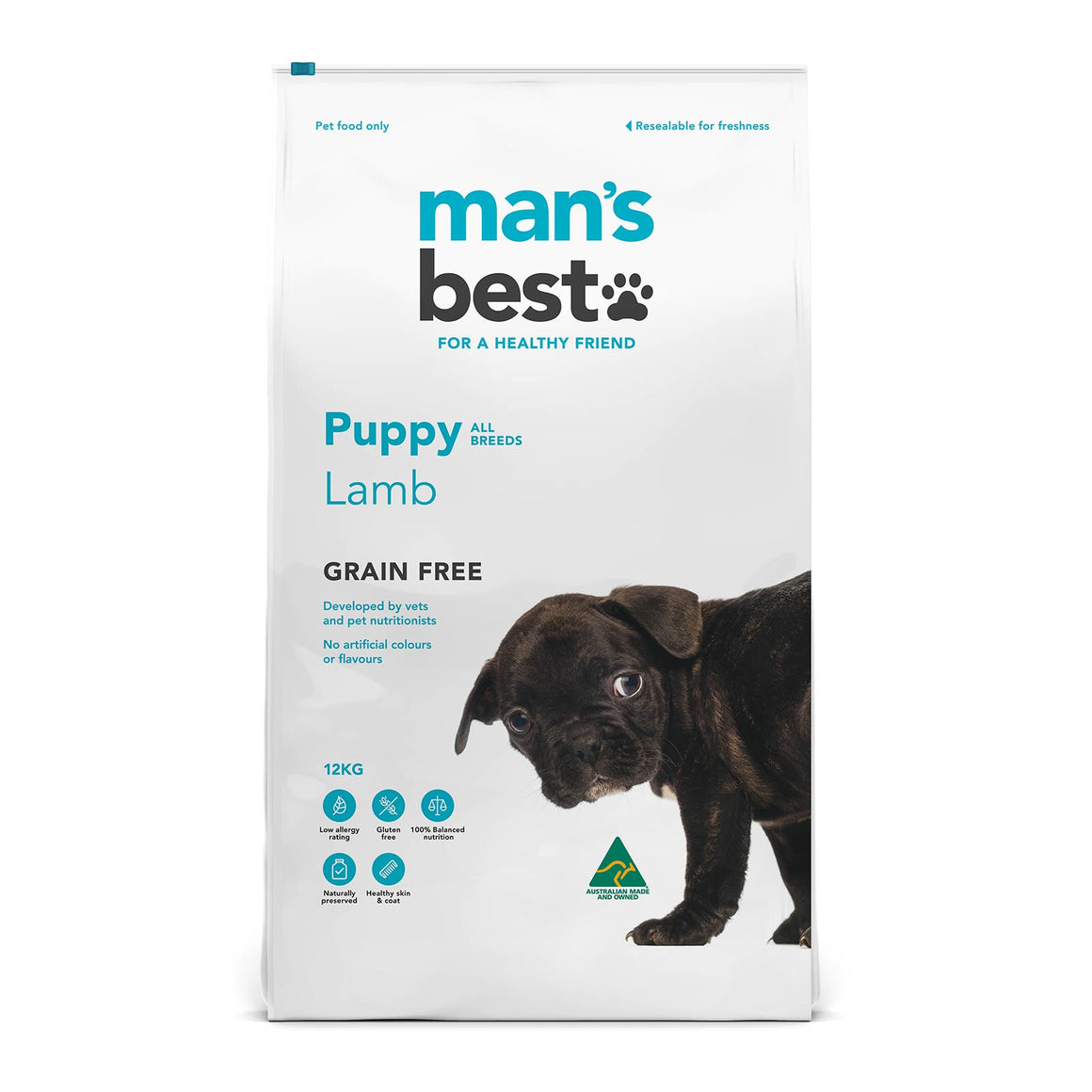 Man's Best Puppy All Breed Lamb 12kg Grain Free | Pet Food Leaders