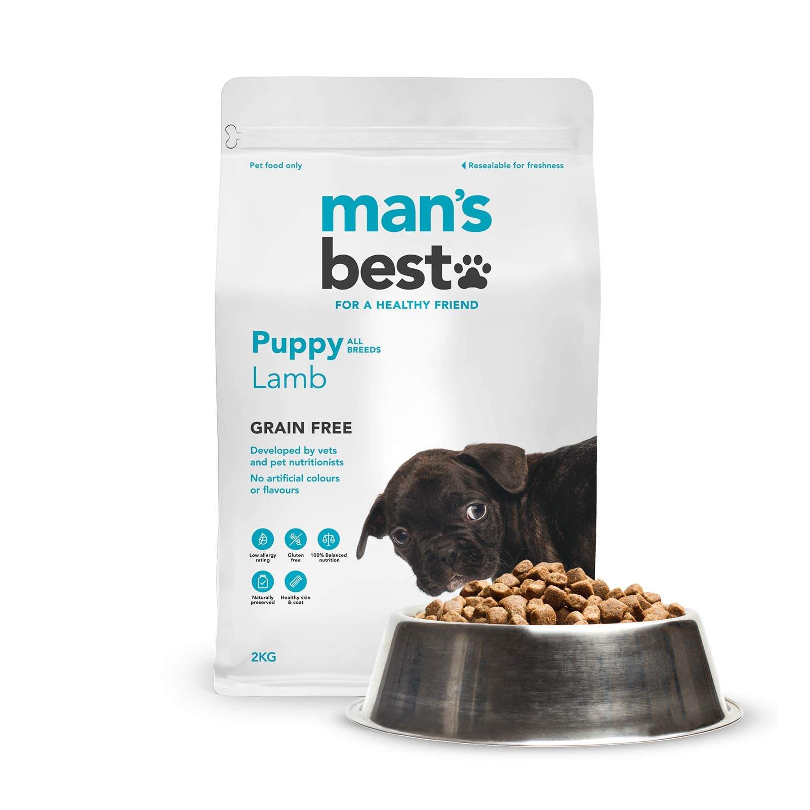 Man's Best Puppy All Breed Lamb 2kg Grain Free | Pet Food Leaders