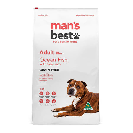 Man's Best Adult All Breed Ocean Fish with Sardine 12kg Grain Free | Pet Food Leaders