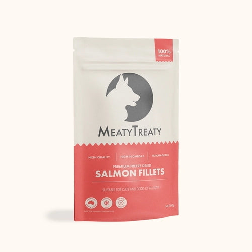 Meaty Treaty Salmon Fillet Freeze Dried Treats for Dogs & Cats 100g | Pet Food Leaders