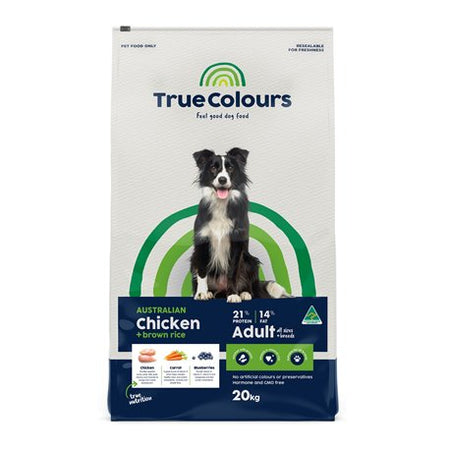 True Colours Dog Food Adult Chicken & Brown Rice 20kg | Pet Food Leaders