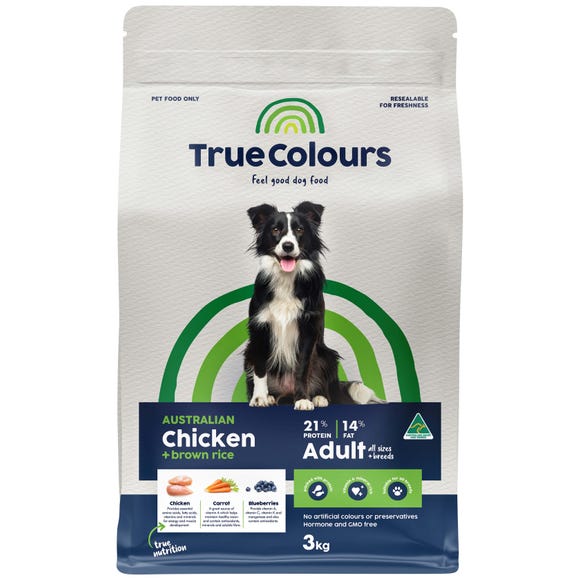 True Colours Dog Food Adult Chicken & Brown Rice 3kg | Pet Food Leaders